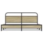 vidaXL Giroletto senza Materaso in Metallo Rovere Sonoma 183x213 cm