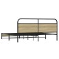 vidaXL Giroletto senza Materaso in Metallo Rovere Sonoma 183x213 cm