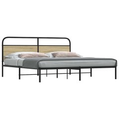 vidaXL Giroletto senza Materaso in Metallo Rovere Sonoma 200x200 cm