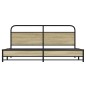 vidaXL Giroletto senza Materaso in Metallo Rovere Sonoma 200x200 cm vidaXL Giroletto senza Materaso in Metallo Rovere Sonoma 200x200 cm