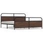 vidaXL Giroletto senza Materaso in Metallo Rovere Marrone 193x203 cm