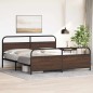 vidaXL Giroletto senza Materaso in Metallo Rovere Marrone 193x203 cm