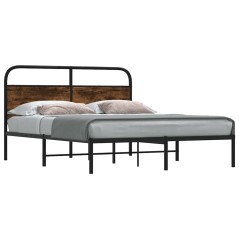 vidaXL Giroletto senza Materasso Rovere Fumo 120x200 cm in Truciolato