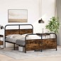 vidaXL Giroletto senza Materasso Rovere Fumo 120x190 cm in Truciolato