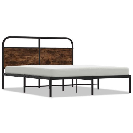 vidaXL Giroletto senza Materasso Rovere Fumo 150x200 cm in Truciolato