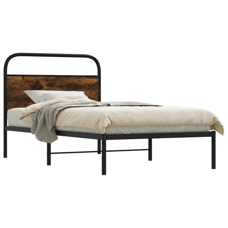 vidaXL Giroletto senza Materasso Rovere Fumo 107x203 cm in Truciolato