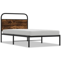 vidaXL Giroletto senza Materasso Rovere Fumo 107x203 cm in Truciolato