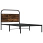 vidaXL Giroletto senza Materasso Rovere Fumo 107x203 cm in Truciolato vidaXL Giroletto senza Materasso Rovere Fumo 107x203 cm in Truciolato