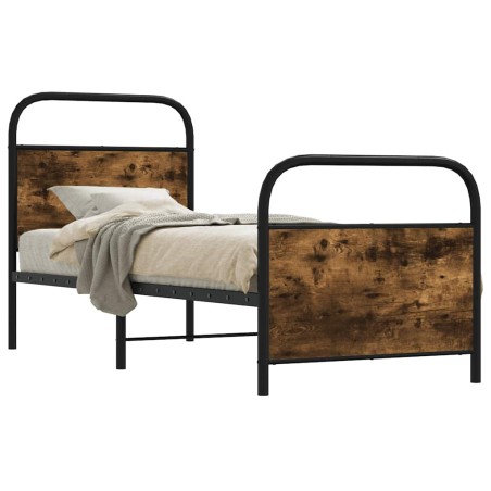 vidaXL Giroletto senza Materasso Rovere Fumo 80x200 cm in Truciolato