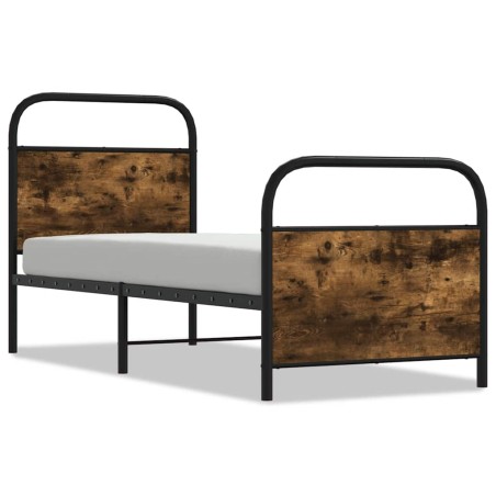 vidaXL Giroletto senza Materasso Rovere Fumo 80x200 cm in Truciolato