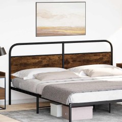 vidaXL Testiera Rovere Fumo 200 cm in Acciaio e Legno Multistrato