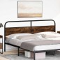 vidaXL Testiera Rovere Fumo 200 cm in Acciaio e Legno Multistrato