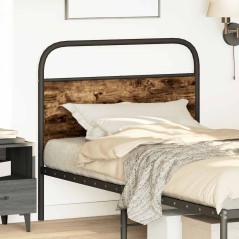 vidaXL Testiera Rovere Fumo 107 cm in Acciaio e Legno Multistrato