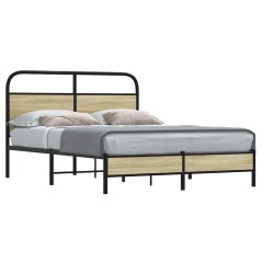vidaXL Giroletto senza Materasso Rovere Sonoma 140x190cm in Truciolato