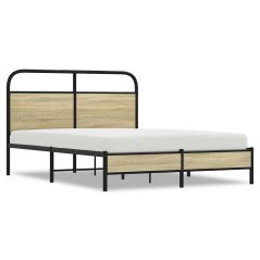 vidaXL Giroletto senza Materasso Rovere Sonoma 140x190cm in Truciolato