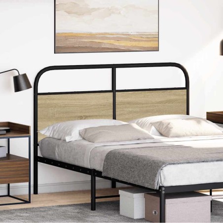 vidaXL Testiera Rovere Sonoma 140 cm in Acciaio e Legno Multistrato