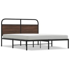 vidaXL Giroletto senza Materasso Rovere Marrone 150x200 cm Truciolato