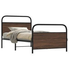 vidaXL Giroletto senza Materasso Rovere Marrone 107x203 cm Truciolato