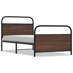 vidaXL Giroletto senza Materasso Rovere Marrone 107x203 cm Truciolato
