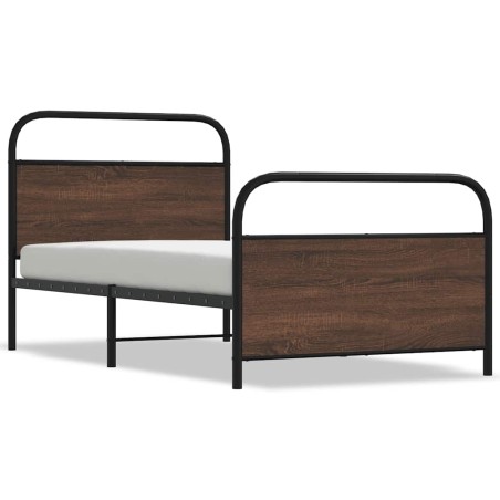 vidaXL Giroletto senza Materasso Rovere Marrone 107x203 cm Truciolato