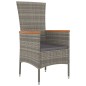 vidaXL Set da Pranzo da Giardino 9 pz con Cuscini in Polyrattan Grigio
