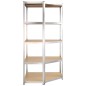 Scaffale Angolare 5 Ripiani Argento Acciaio e Legno Multistrato Scaffale Angolare 5 Ripiani Argento Acciaio e Legno Multistrato