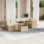 vidaXL Set Divano da Giardino 8 pz con Cuscini Beige in Polyrattan