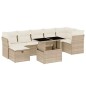 vidaXL Set Divano da Giardino 8 pz con Cuscini Beige in Polyrattan