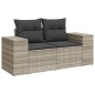 vidaXL Set Divano da Giardino 5pz con Cuscini Grigio Chiaro Polyrattan