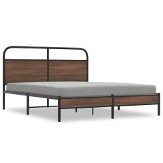 vidaXL Giroletto senza Materasso Rovere Marrone 160x200 cm Truciolato