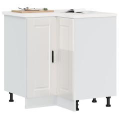 vidaXL Base ad Angolo Cucina Porto Bianco Lucido in Legno Multistrato