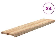 vidaXL Gradini 4 pz 120x25x2 cm in Rovere Massello Non Trattato