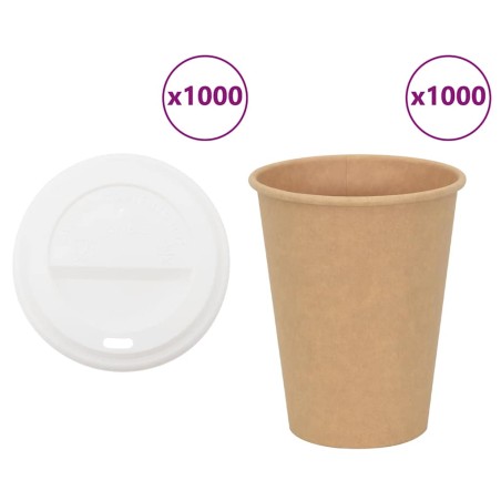vidaXL Tazze da Caffè in Carta con Coperchi 1000 pz 12oz 300 ml