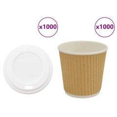 vidaXL Tazze da Caffè in Carta con Coperchi 1000 pz 4oz 100 ml