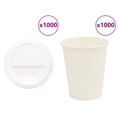 vidaXL Tazze da Caffè in Carta con Coperchi 1000 pz 8oz 200 ml