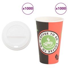 vidaXL Tazze da Caffè in Carta con Coperchi 1000 pz 16oz 400 ml