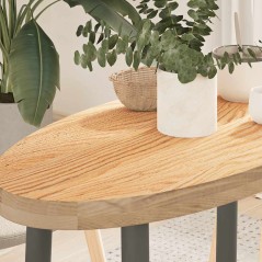 vidaXL Piano per Tavolo 80x40x4 cm in Rovere Massello Ovale