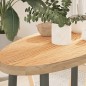 vidaXL Piano per Tavolo 80x40x4 cm in Rovere Massello Ovale