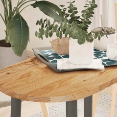 vidaXL Piano Tavolo Marrone Chiaro 80x40x2 cm in Rovere Massello Ovale