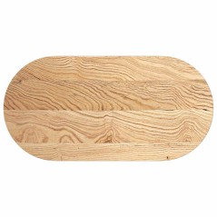 vidaXL Piano per Tavolo 100x50x2 cm in Rovere Massello Ovale
