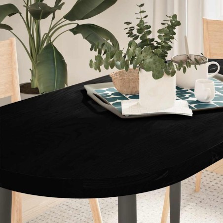 vidaXL Piano Tavolo Marrone Scuro 120x60x4 cm in Rovere Massello Ovale