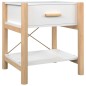 Tavolino da Letto Bianco 42x38x45 cm in Legno Multistrato Tavolino da Letto Bianco 42x38x45 cm in Legno Multistrato
