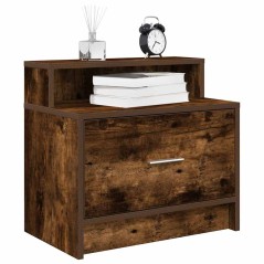 vidaXL Comodini con Cassetto 2 pz Rovere Fumo 51x31x47 cm