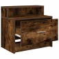vidaXL Comodini con Cassetto 2 pz Rovere Fumo 51x31x47 cm