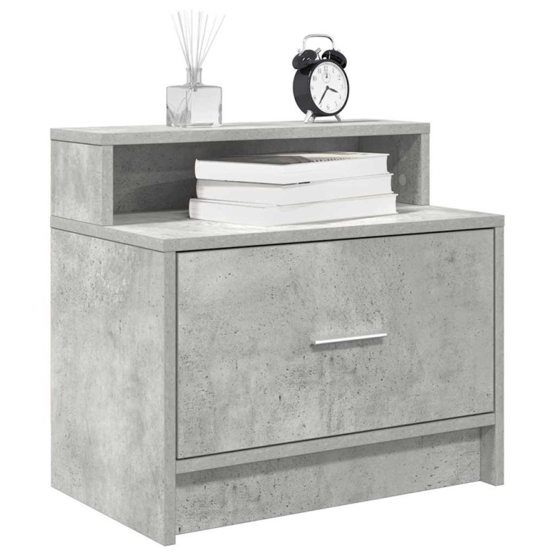 vidaXL Comodini con Cassetto 2 pz Grigio Cemento 51x31x47 cm