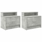 vidaXL Comodini con Cassetto 2 pz Grigio Cemento 51x31x47 cm