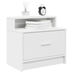 vidaXL Comodino con Cassetto Bianco 51x31x47 cm