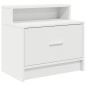 vidaXL Comodino con Cassetto Bianco 51x31x47 cm vidaXL Comodino con Cassetto Bianco 51x31x47 cm