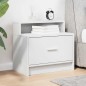 vidaXL Comodino con Cassetto Bianco 51x31x47 cm vidaXL Comodino con Cassetto Bianco 51x31x47 cm