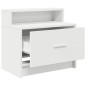 vidaXL Comodino con Cassetto Bianco 51x31x47 cm vidaXL Comodino con Cassetto Bianco 51x31x47 cm